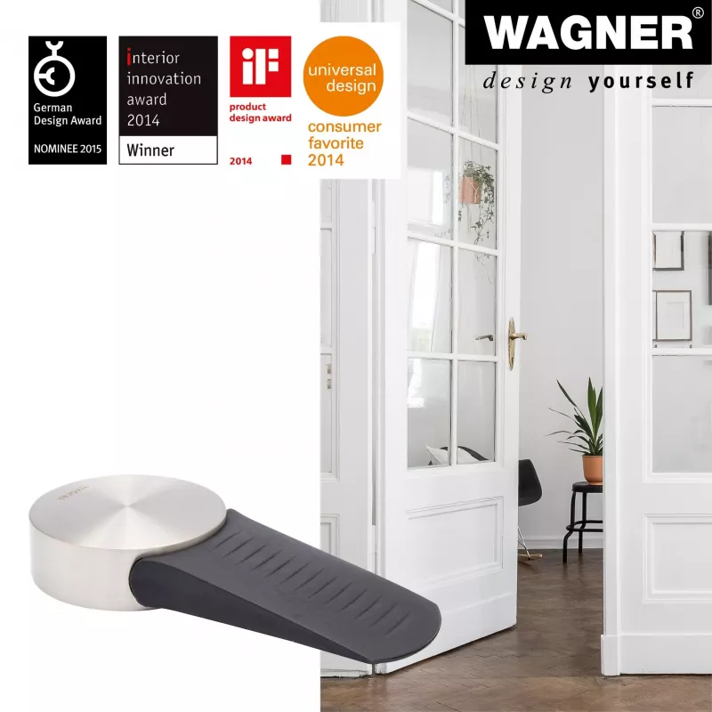 Wagner Design Yourself EH 5116 batente de porta, zamac com amortecedor de borracha, Ø 50 mm, níquel mate 15511611