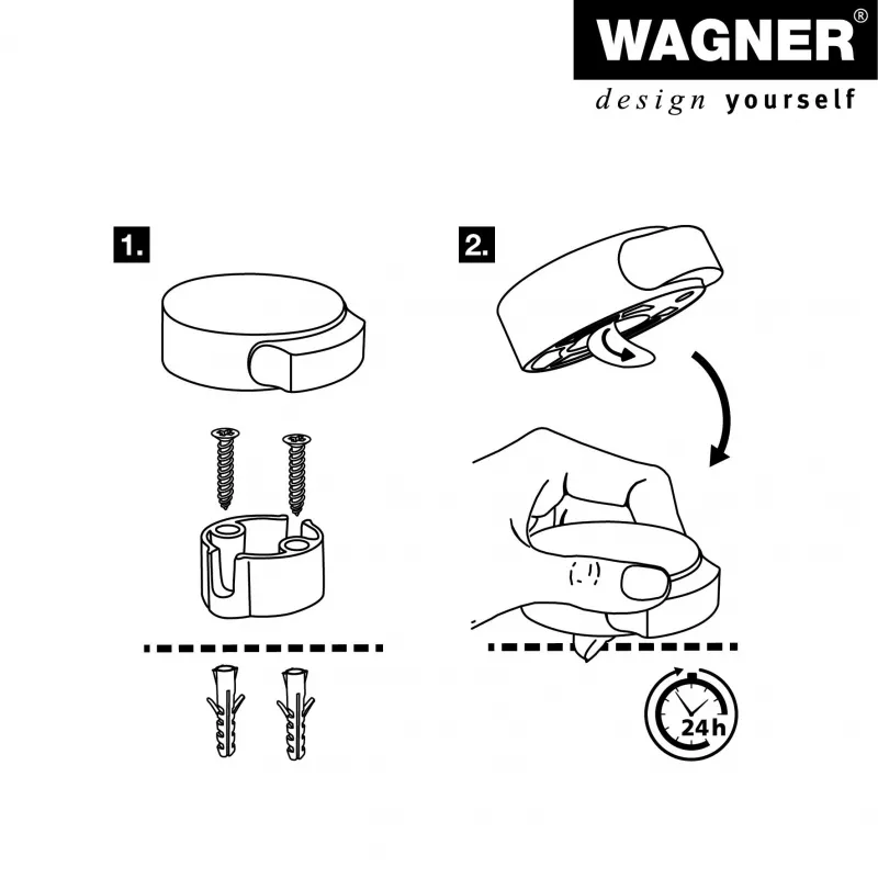 Wagner Design Yourself EH 5111 batente de porta de chão, zamac com anel de borracha, níquel acetinado, 50 mm de diâmetro (15511111)