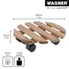 WAGNER Multiroller Country palissandro carrinho redondo para plantas, madeira maciça de palissandro, 300 mm, 100 kg 20018301