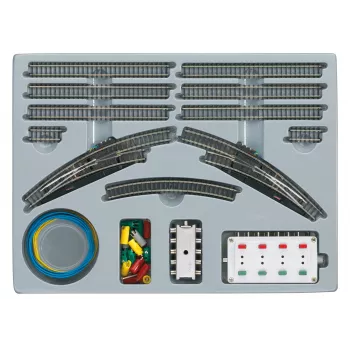Märklin 08193 conjunto de expansão de via de estação T2, escala Z (1:220), carril de alpaca