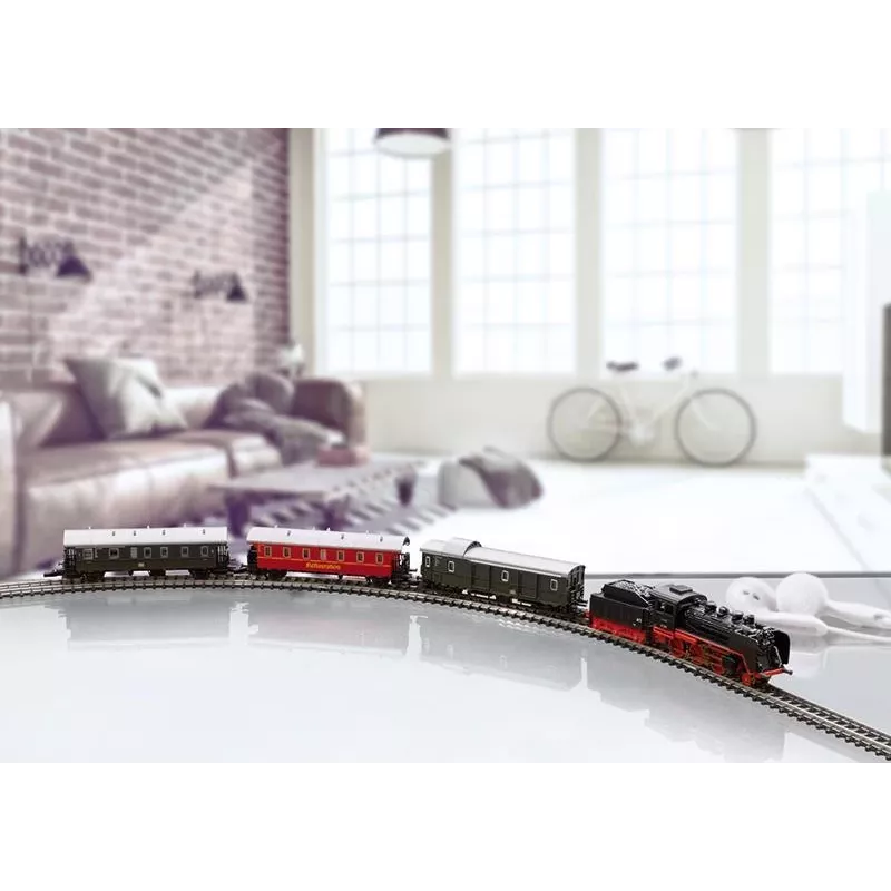 Märklin 81874 escala Z conjunto de início comboio de mercadorias a vapor - BR 89.0, época III, 3 vagões, via oval, analógico DC 081874