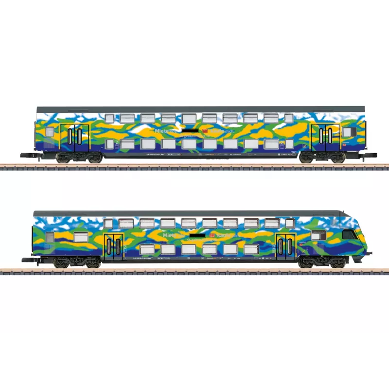 Märklin 87307 Z Conjunto de Carruagens de Dois Pisos Touristik 2 DB AG (1:220, 2 Carruagens)