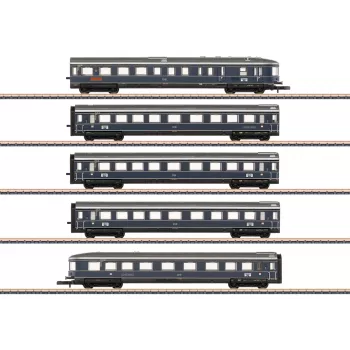 Märklin 087615 Escala Z Conjunto de Carruagens 'Blauer Enzian' DB, MHI (Conjunto de Comboio de Passageiros de 3 Peças)