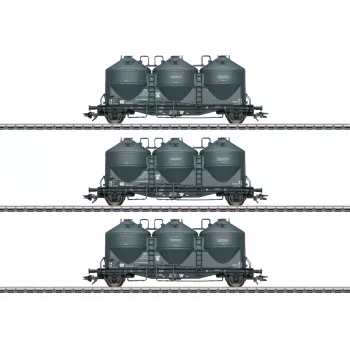 Märklin 48264 H0 Conjunto de 3 Peças Carruagens Silo para Mercadorias a Granel Kds 67 da DB