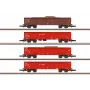 Märklin 82542 Escala Z Conjunto de 4 Peças Carruagens de Bordos Altos - Comboio de Sucata da DB AG, Época V