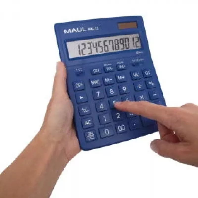 Maul MXL 12 Calculadora de Secretária Azul Claro 12 Dígitos Bateria e Solar 7267034