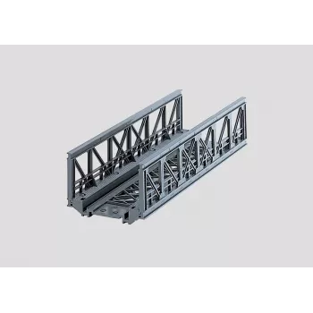 Märklin 07262 ponte de grade para maquetes HO – kit em plástico cinzento para ponte de via única, comprimento 360 mm