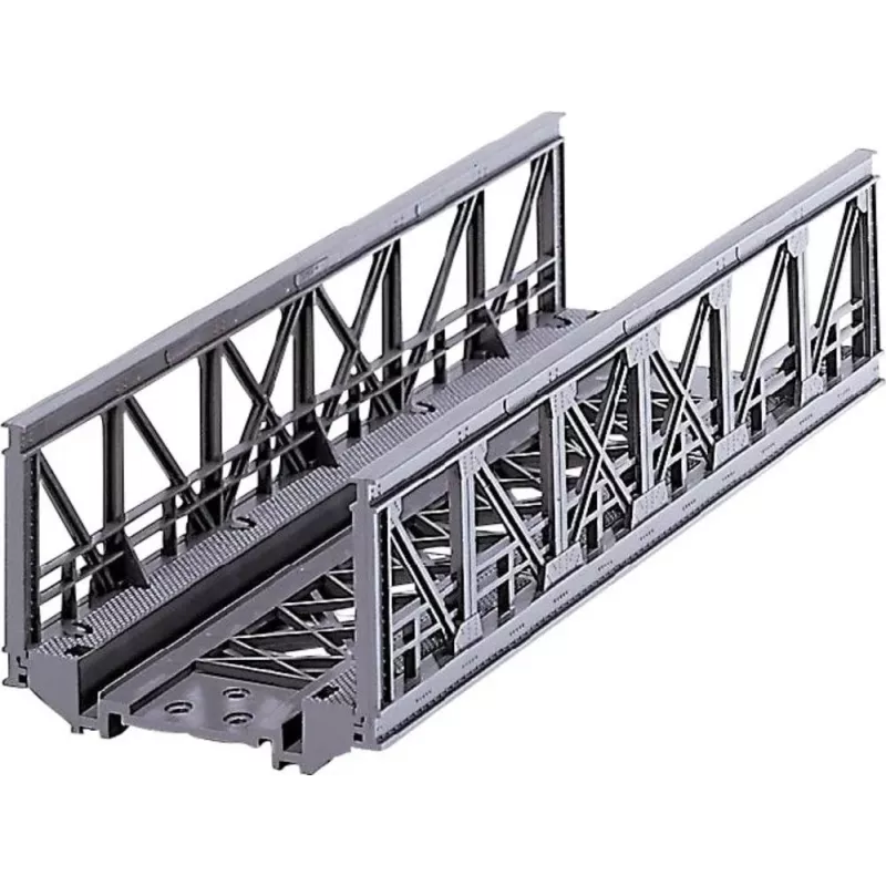 Märklin 07262 ponte de grade para maquetes HO – kit em plástico cinzento para ponte de via única, comprimento 360 mm