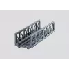 Märklin 07262 ponte de grade para maquetes HO – kit em plástico cinzento para ponte de via única, comprimento 360 mm
