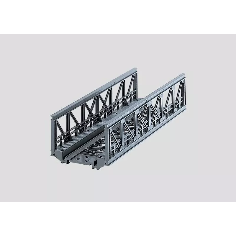 Märklin 07262 ponte de grade para maquetes HO – kit em plástico cinzento para ponte de via única, comprimento 360 mm