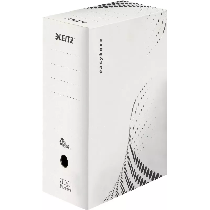 LEITZ easyboxx caixa de arquivo branca 150 mm de largura interior, pack de 25, cartão canelado reciclado