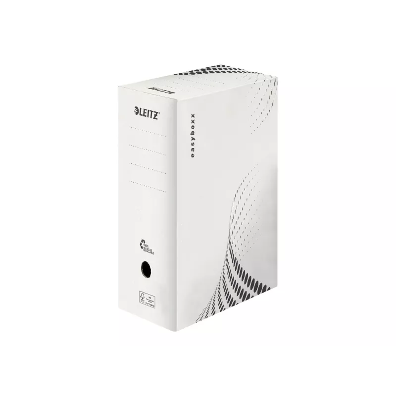 LEITZ easyboxx caixa de arquivo branca 150 mm de largura interior, pack de 25, cartão canelado reciclado