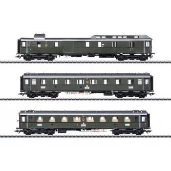 Märklin 42490 H0 Conjunto de 3 carruagens de passageiros de comboio rápido PwPost4ü-28 da DRG