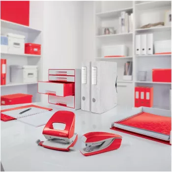 LEITZ Mini NeXXt WOW 5060 vermelho perfurador 10 folhas 2 furos 5060-10-26