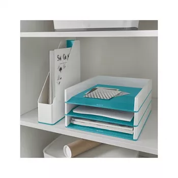 LEITZ WOW Duo Colour tabuleiro de correspondência A4 azul-gelo/branco 5361-10-51