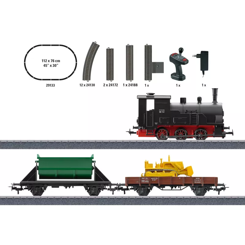 Märklin 29133 conjunto inicial de comboio de mercadorias escala HO com funcionamento a pilhas e controlo remoto por infravermelhos