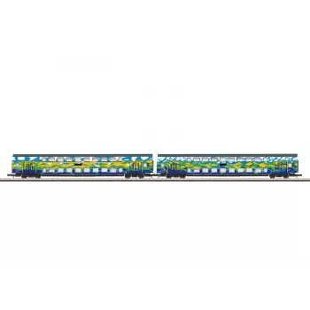 Märklin 87306 conjunto de carruagens de dois pisos escala Z Touristik 1 da DB AG - 2 carruagens intermédias de dois pisos