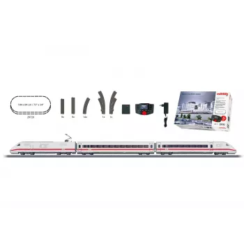 Märklin 29792 ICE 2 conjunto inicial digital H0 AC com Mobile Station 2, comboio de 5 peças, oval de via C, época VI