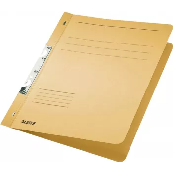 LEITZ Dossiê com mecanismo de fenda, DIN A4, cartão manila, camurça, 250 g/m², capacidade 170 folhas, mecanismo 80 mm, pack de 50 (3746-00-11)