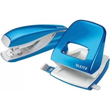 LEITZ Nexxt WOW Conjunto de agrafador e furador, azul metálico 5095-10-36