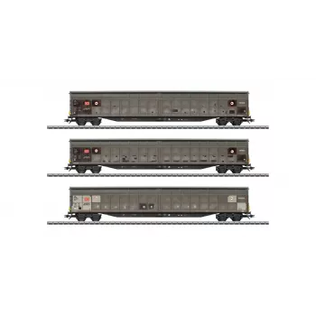 Märklin 48067 H0 conjunto de 3 vagões de parede deslizante DB AG