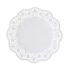 Papel de renda para bolos PAPSTAR redondo Ø 28 cm, 100 unidades, padrão de renda branco 12268
