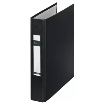 Dossier de anéis LEITZ Standard A5, 2 anéis D, preto, lombada 37 mm 4213-00-95