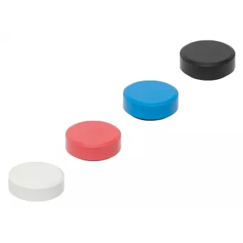 Ímanes redondos MAULpro Recycling, 29 mm x 11 mm, sortido de 20 peças (branco, vermelho, azul, preto) 6177399