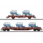 Märklin 46407 conjunto de vagões de mercadorias com taipais DB AG, época VI (2 vagões, carga de madeira, H0)