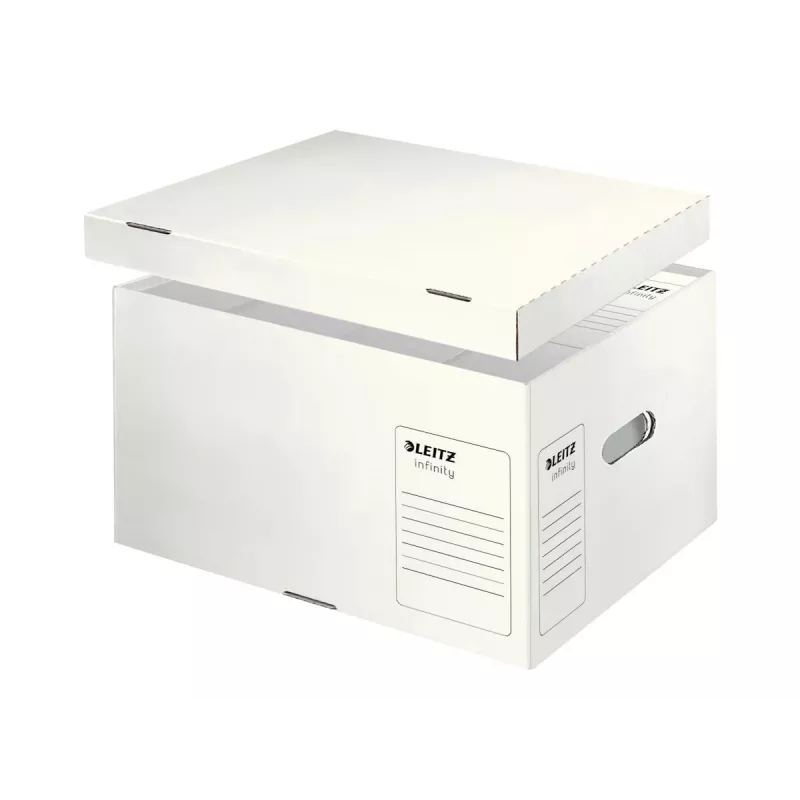 Leitz 61040000 caixa de arquivo Infinity, branco, pack de 10, A4/Folio, empilhável, cartão reciclado