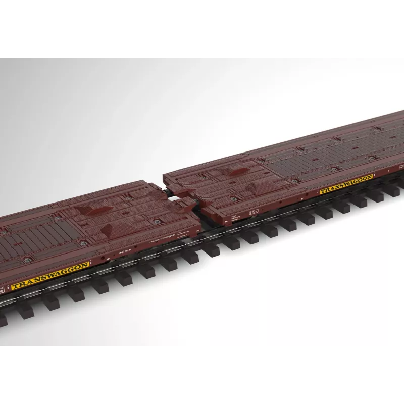 Märklin 47430 H0 par de vagões planos Laads 800B da Transwaggon GmbH