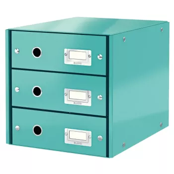 Conjunto de gavetas Leitz Click & Store turquesa 3 gavetas A4 6048-00-51
