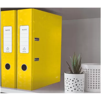 Dossier Leitz 180° WOW A4 amarelo 80 mm lombada 600 folhas cartão 10050016