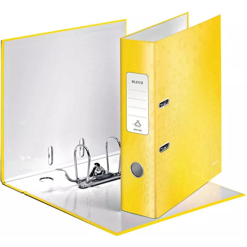 Dossier Leitz 180° WOW A4 amarelo 80 mm lombada 600 folhas cartão 10050016