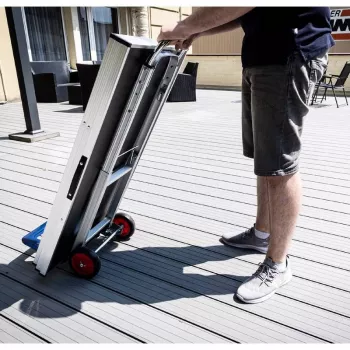 BRÜDER MANNESMANN carrinho de mão em alumínio 90 kg, punho extensível 720–1090 mm, dobrável, prateado/preto (099-T)
