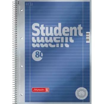 BRUNNEN Premium Student bloco universitário A4 pautado com margens, pack de 5 1067127