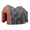 Märklin H0 túnel de via única com portal de pedra detalhado, cinzento e laranja 72202