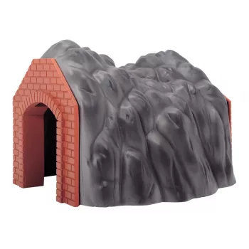 Märklin H0 túnel de via única com portal de pedra detalhado, cinzento e laranja 72202