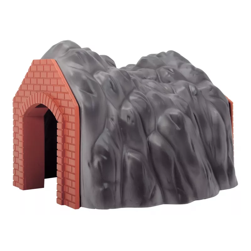 Märklin H0 túnel de via única com portal de pedra detalhado, cinzento e laranja 72202