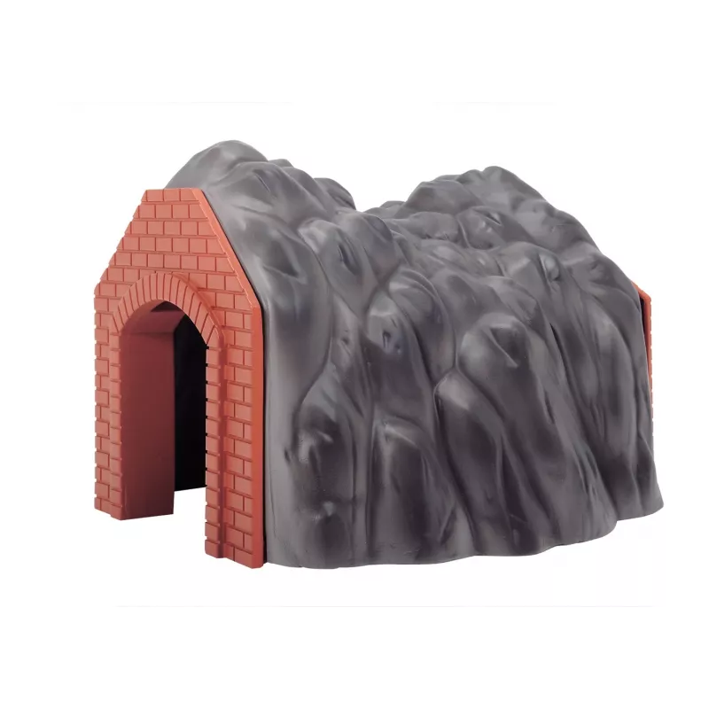 Märklin H0 túnel de via única com portal de pedra detalhado, cinzento e laranja 72202