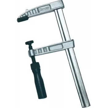 Brüder Mannesmann sargento industrial DIN 5117, abertura 600 mm, alcance 120 mm, estrutura em ferro fundido maleável, azul 90423