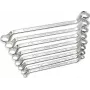 BRÜDER MANNESMANN Jogo de chaves combinadas de 8 peças, aço cromo-vanádio, DIN 838, cromado polido, tamanhos 6x7-20x22 mm (140-08 DIN)