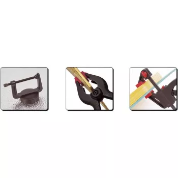 Brüder Mannesmann Conjunto de 16 peças de fixação – 4 sargentos (50/75/100 mm) + 4 grampos de mola (100 mm) 90317