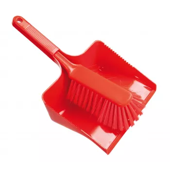 Haug Bürsten FC88921U Conjunto de vassoura e pá de plástico vermelho, 35 cm de largura