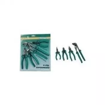BRÜDER MANNESMANN Conjunto de alicates profissional, 4 peças | Alicate universal 180 mm, alicate de corte 160 mm, alicate de pontas 160 mm, alicate de bomba de água 250 mm | Aço cromo-vanádio | Cabos ergonómicos antiderrapantes 10997