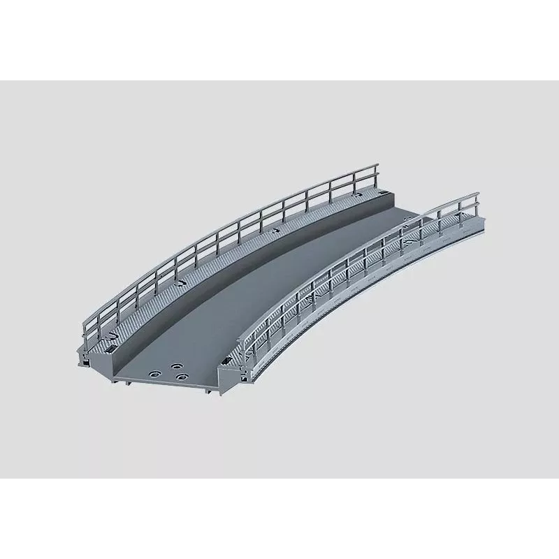 Märklin 074613 Peça de rampa curva para pilar de ponte, escala HO, cinzento