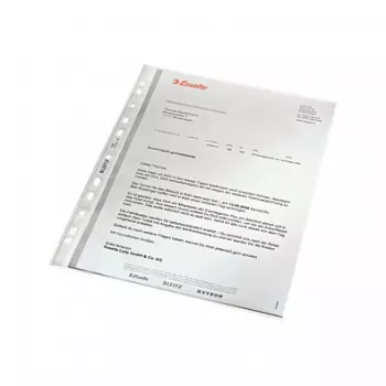 LEITZ 47960000 Capa perfurada A4, polipropileno 0,07 mm, transparente, pack de 100