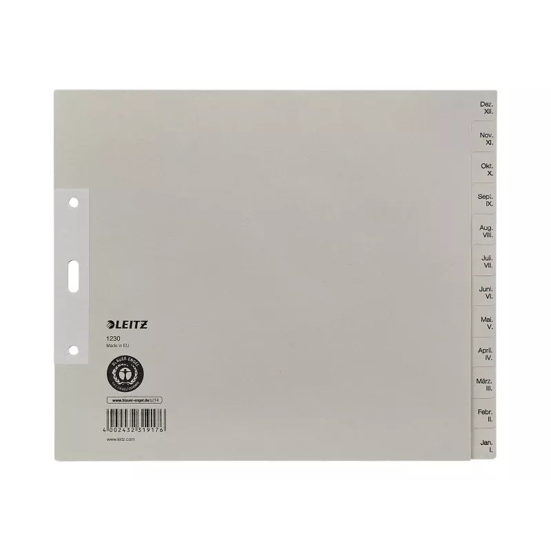 LEITZ Separador de papel dezembro-janeiro A4 13 separadores de cartão 12303085