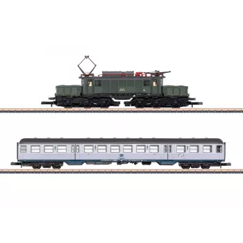 Märklin 81221 Conjunto de comboio Z-Gauge - 175 anos Geislinger Steige DB locomotiva a vapor série 50 com 3 vagões de mercadorias, via e unidade de controlo