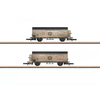 Märklin 82553 Escala Z conjunto de 2 vagões fechados de mercadorias Kessler transporte de espumante DRG